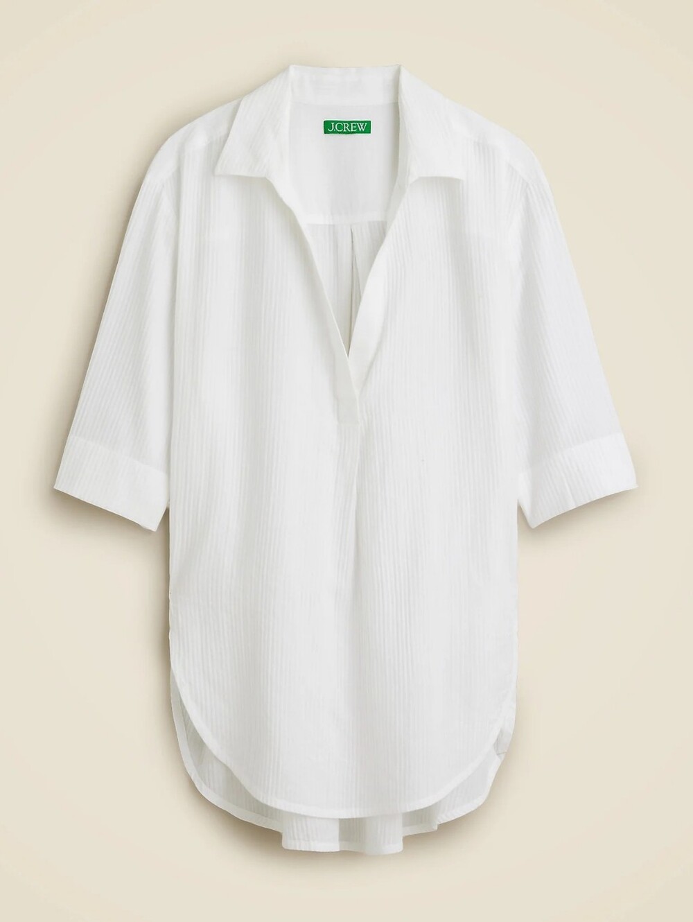 J. Crew White Textured Button-Down Shirt